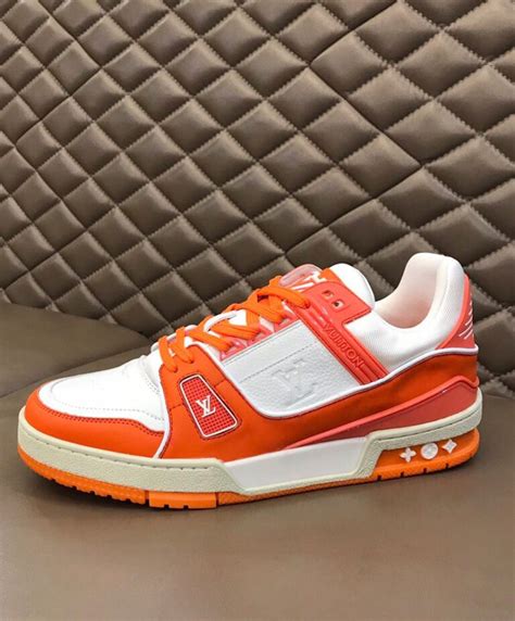 lv trainer sneaker orange|LV Trainer sneaker virgil abloh.